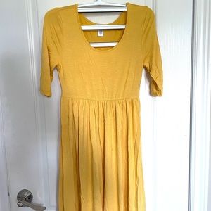 Beautiful Yellow Knee length A-line dress